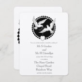 Love Doves Elegant Lesbian Wedding Invitation Kaart (Voorkant / Achterkant)