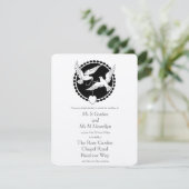 Love Doves Elegant Lesbian Wedding Invitation Kaart (Staand voorkant)