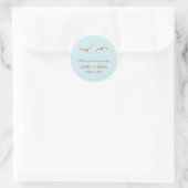 Love Doves Favor Sticker / Envelope Seal - Sky Blu (Tas)