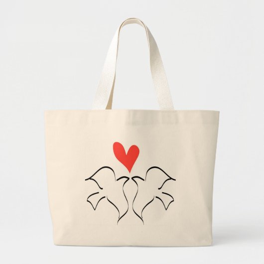 Love Doves Grote Tote Bag (Voorkant)