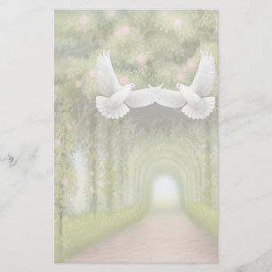 Love Doves in Roos Garden Stationery Briefpapier
