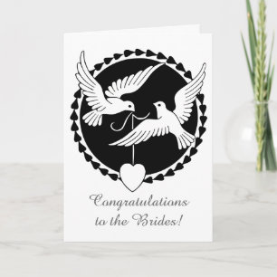 Love Doves Lesbian Wedding Card Kaart