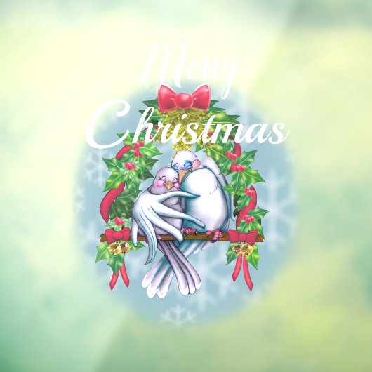 Love Doves Merry-kerstvensterkoeling Raamsticker (Vel 3)