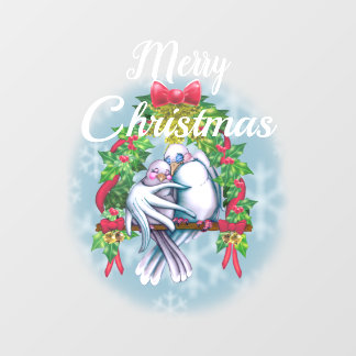 Love Doves Merry-kerstvensterkoeling Raamsticker