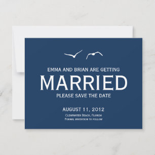 Love Doves Save the Date Announance - Navy