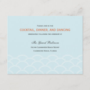 Love Doves Weddenschappen Reception Cards - Sky Bl Kaart