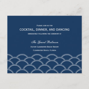 Love Doves Wedding Reception Cards - marine Informatiekaartje