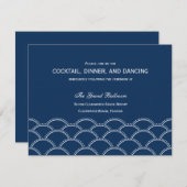 Love Doves Wedding Reception Cards - marine Informatiekaartje (Voorkant / Achterkant)