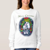 Love Doves white kerstversion Sweatshirt (Voorkant)