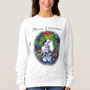 Love Doves white kerstversion Sweatshirt