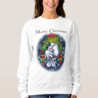 Love Doves white kerstversion Sweatshirt