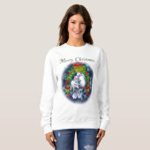 Love Doves white kerstversion Sweatshirt (Voorkant volledig)