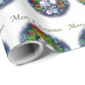 Love Doves white Kerstversion Wrapping Paper Cadeaupapier (Rol Hoek)