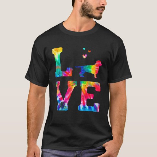 Love Doxiepoo Tie Dye Dog mama T-shirt (Voorkant)