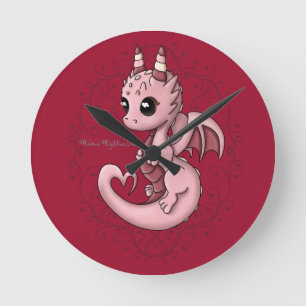 Love Dragon Clock Ronde Klok