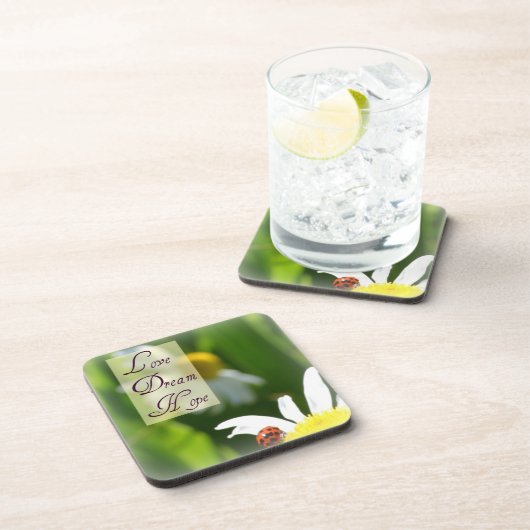 Love, Dream, Hope Ladybug Onderzetter Set (Rechterzijde)