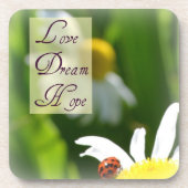 Love, Dream, Hope Ladybug Onderzetter Set (Voorkant)