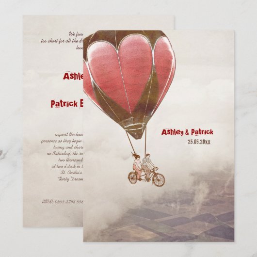 Love Dream Wedding Invite Kaart (Voorkant / Achterkant)