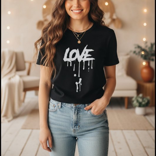LOVE Drip Minimalistische Grafiek T-shirt