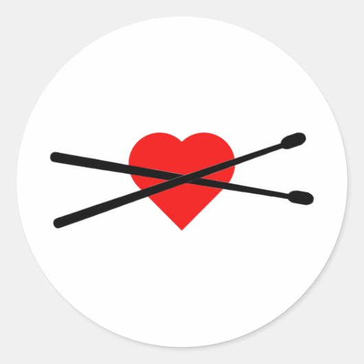 Love Drumming Coffee Mok Ronde Sticker (Voorkant)