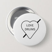 Love Drums Badge Ronde Button 7,6 Cm (Voorkant /achterkant)