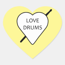 Love Drums Heart Stickers (verpakking van 20)