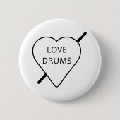 Love Drums Ronde Button 5,7 Cm (Voorkant)