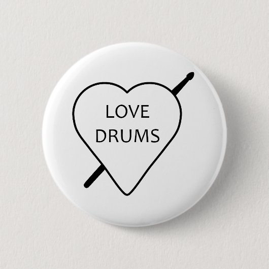 Love Drums Ronde Button 5,7 Cm (Voorkant)