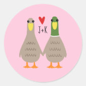 Love Ducks Custom Initialen Valentijn Stickers (Voorkant)