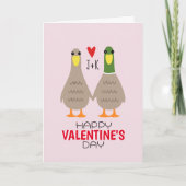 Love Ducks Custom Initialen Valentijnsdag Kaart (Voorkant)