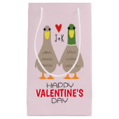 Love Ducks Custom Initialen Valentijnsdag Klein Cadeauzakje (Voorkant)