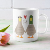 Love Ducks Custom Initialen Valentijnsdag Koffiemok