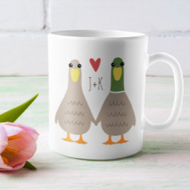 Love Ducks Custom Initialen Valentijnsdag Koffiemok