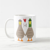 Love Ducks Custom Initialen Valentijnsdag Koffiemok (Links)