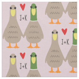 Love Ducks Custom Initialen Valentijnsdag Stof