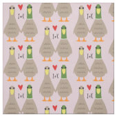 Love Ducks Custom Initialen Valentijnsdag Stof (Swatch)