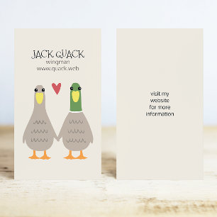 Love Ducks   Grappig Cartoon paar   Wingman Visitekaartje