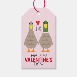 Love Ducks Happy Valentijnsdag Schattige Custom Cadeaulabel