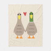 Love Ducks | Schattige eendenpaar Fleece Deken (Voorkant)