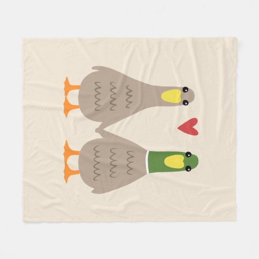 Love Ducks | Schattige eendenpaar Fleece Deken (Voorkant (Horizontaal))