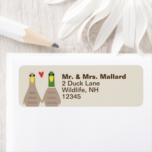 Love Ducks | Schattigee adreslabels voor koppels Etiket (Insitu)
