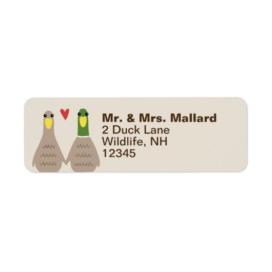 Love Ducks | Schattigee adreslabels voor koppels Etiket (Voorkant)
