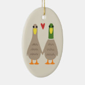 Love Ducks Schattigee paar vakantie Keepsake Keramisch Ornament (Rechts)