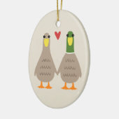 Love Ducks Schattigee paar vakantie Keepsake Keramisch Ornament (Links)