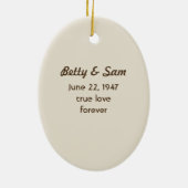 Love Ducks Schattigee paar vakantie Keepsake Keramisch Ornament (Achterkant)