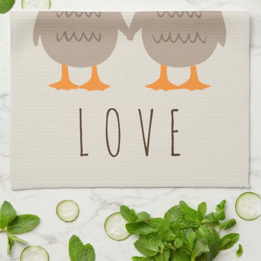 Love Ducks Theedoek (Gevouwen)