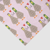 Love Ducks Valentijnsdag Aangepaste Initialen Tissuepapier (Detail)