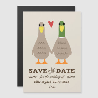 Love Ducks Wedding Save the Date Magnetische Uitnodiging