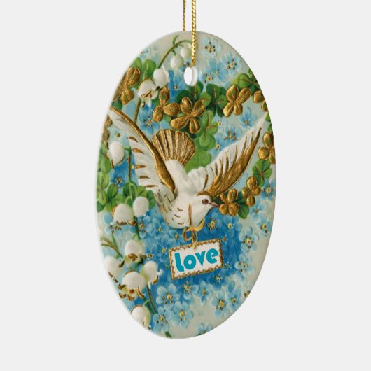  Love duif blauw witte bloemen ornament (Rechts)