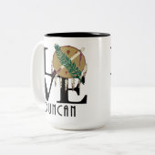 LOVE Duncan Oklahoma 15oz Tweekleurige Koffiemok (Voorkant links)